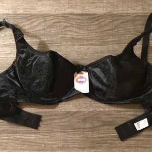 Black satin structured bra, new with tags.